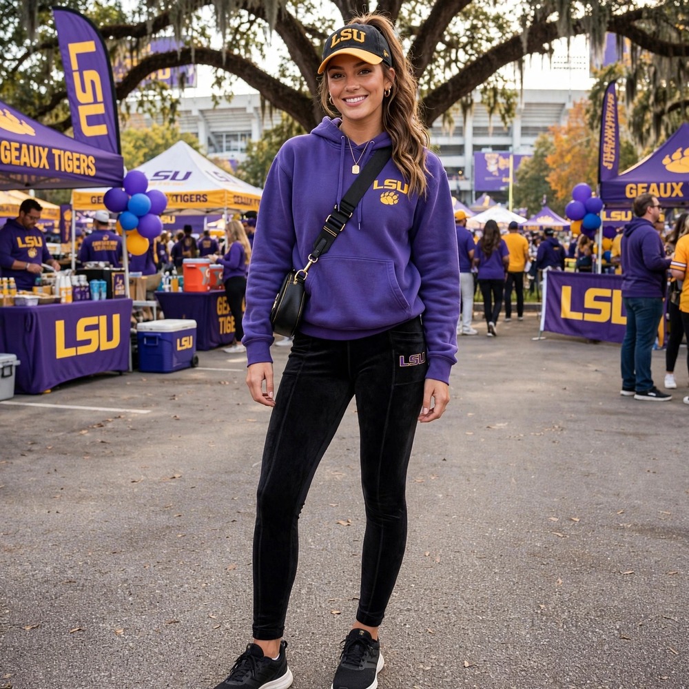 Colosseum Womens LSU Tigers Velour Track Pants Black Size Small